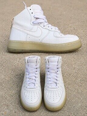 Nike Air Force 1 High Top Premium Pearl Sneakers Gum Sole Womens Shoes 8.5 AF1